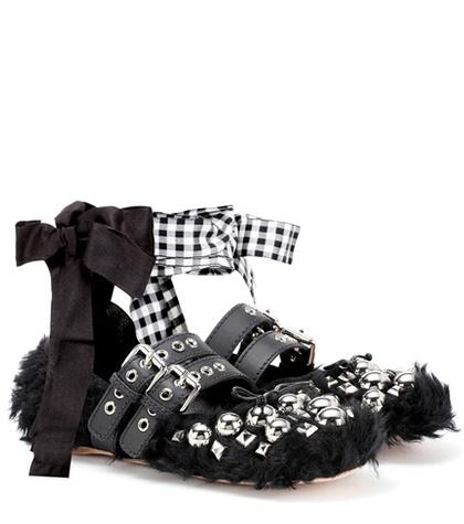 Miu Miu Faux Fur Ballerinas