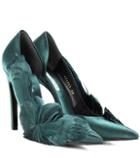 Balenciaga Feather-embellished Satin Pumps