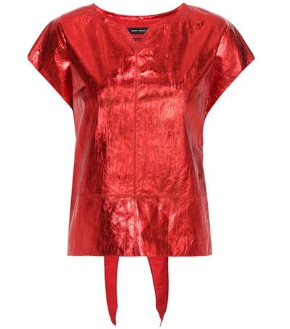 Isabel Marant Daren Metallic Leather Top