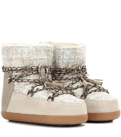 Inuikii Lady Low Suede And Fabric Ankle Boots