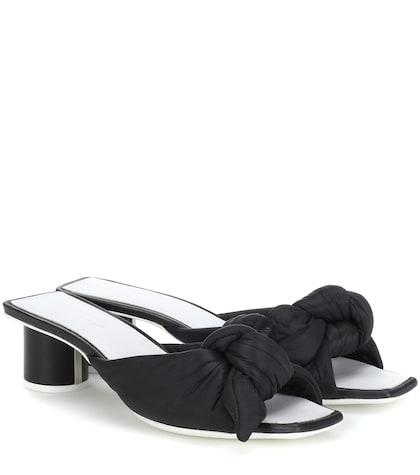 Jil Sander Satin And Leather Sandals