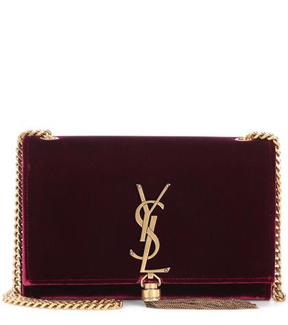 Saint Laurent Small Kate Monogram Velvet Shoulder Bag