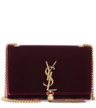 Saint Laurent Small Kate Monogram Velvet Shoulder Bag