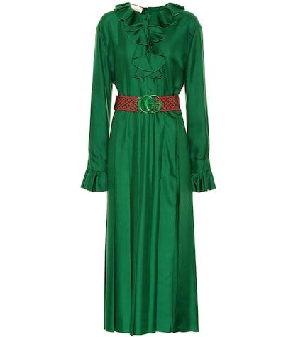 Gucci Belted Silk Dress