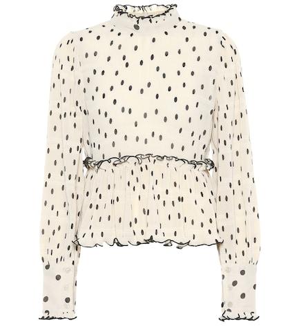 Ganni Dotted Georgette Blouse