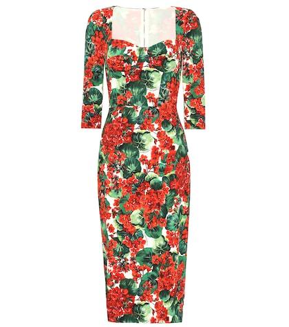 Dolce & Gabbana Floral Stretch Crêpe Midi Dress