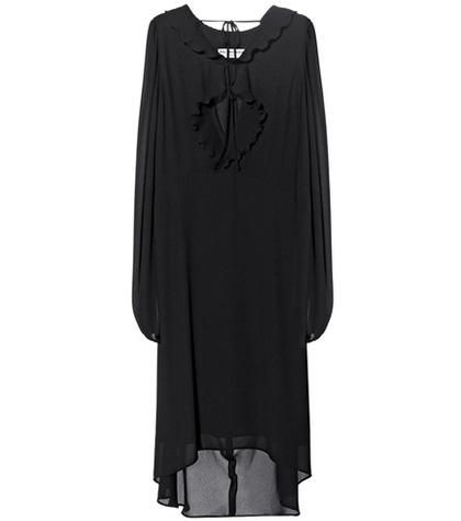 Balenciaga Swing Collar Frill Dress