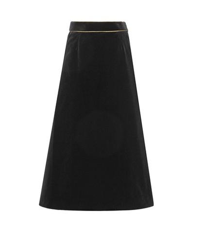 Saint Laurent Angie Velour Midi Skirt