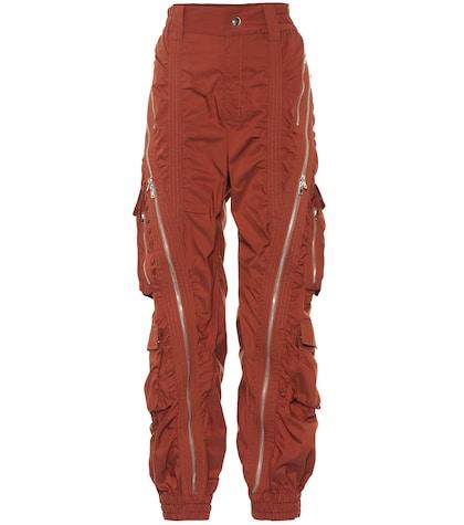 Mugler High-waisted Cotton-blend Pants
