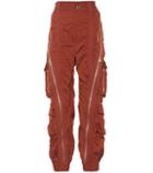 Mugler High-waisted Cotton-blend Pants