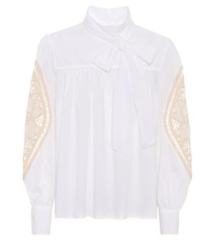 Victoria Victoria Beckham Crochet Cotton Blouse