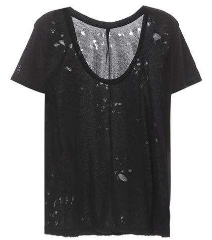Roger Vivier Distressed Cotton T-shirt