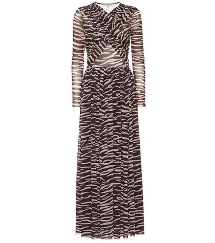Ganni Tilden Zebra-printed Maxi Dress