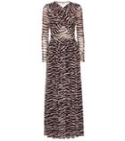 Ganni Tilden Zebra-printed Maxi Dress