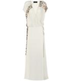 Fendi Wynona Embellished Crêpe Wrap Dress