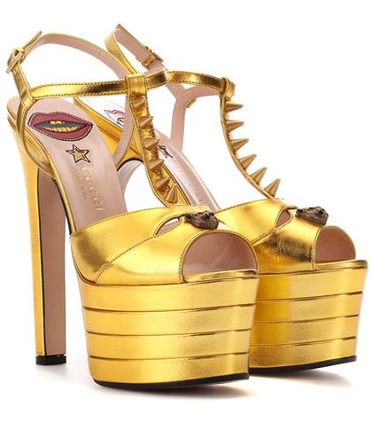 Gucci Leather Plateau Sandals