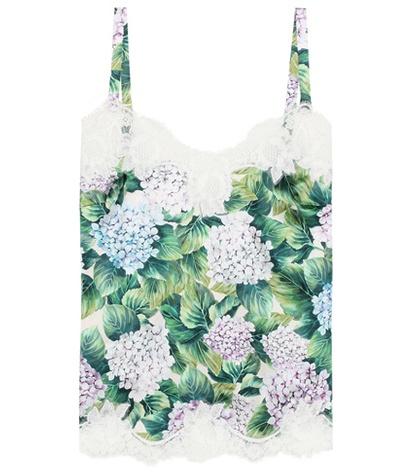 Dolce & Gabbana Lace-trimmed Stretch-silk Camisole