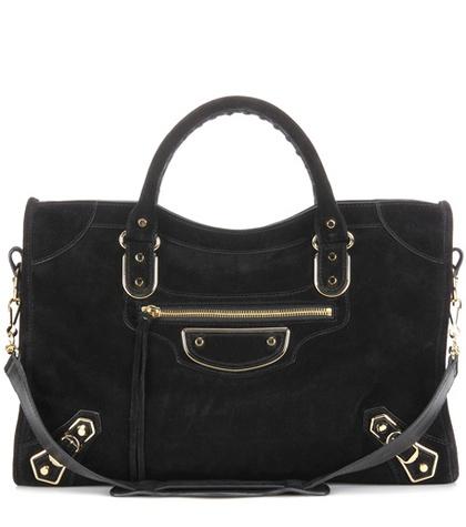 Balenciaga Classic Metallic Edge City Suede Shoulder Bag