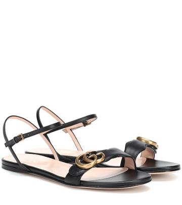 Gucci Double G Strap Leather Sandals