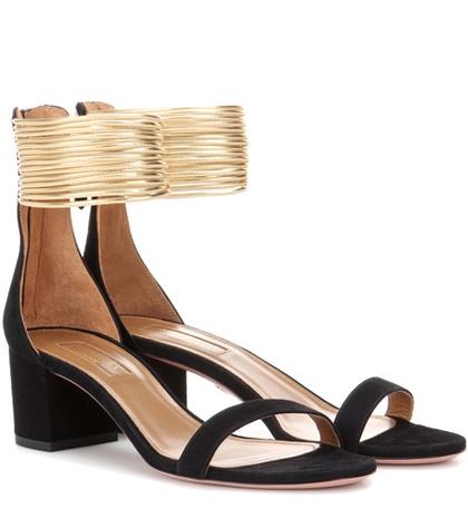 Aquazzura Spin Me Around 50 Suede Sandals