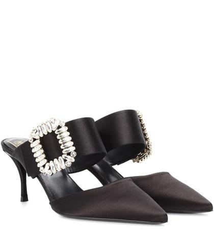 N21 Satin Crystal-embellished Mules