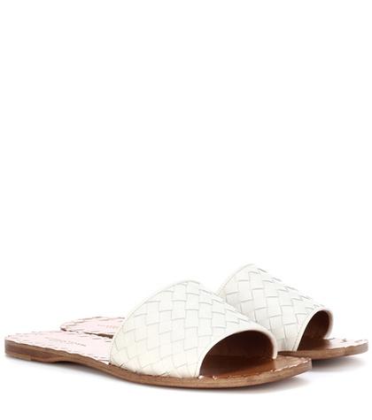Bottega Veneta Intrecciato Leather Slides