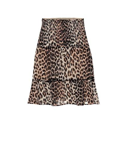 Ganni Printed Georgette Miniskirt