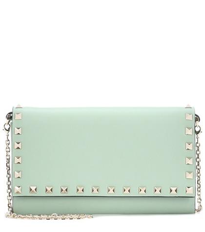 Saint Laurent Valentino Garavani Rockstud Leather Shoulder Bag