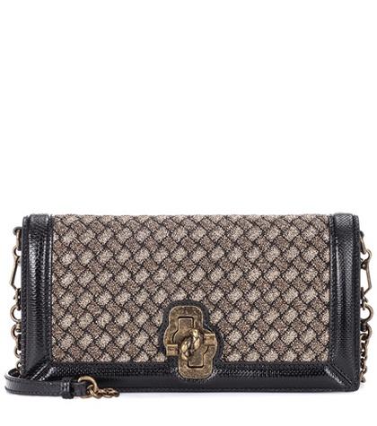 Bottega Veneta Snakeskin-trimmed Shoulder Bag