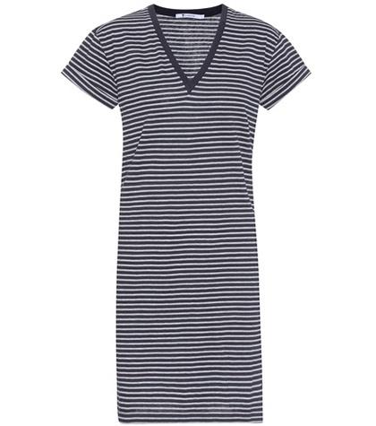 T By Alexander Wang Striped Cotton T-shirt Dress