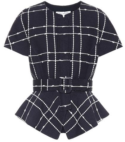 Oscar De La Renta Bouclé Cotton-blend Pelpum Top