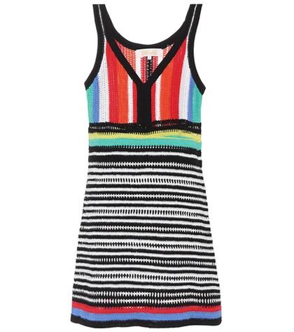 Diane Von Furstenberg Striped Knit Cotton Minidress