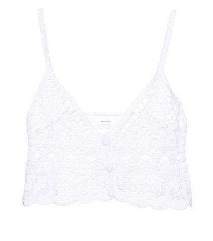 Anna Kosturova Bianca Crocheted Cotton Crop Top