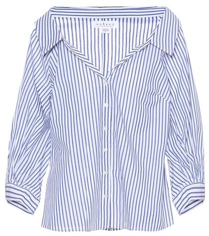Velvet Rosetta Striped Cotton Shirt