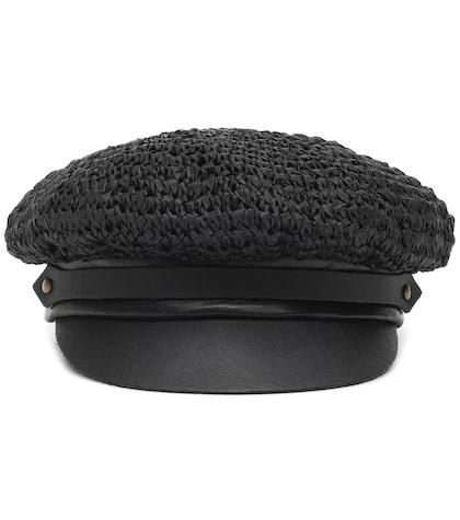 Heidi Klein Chauffeur Raffia And Leather Hat
