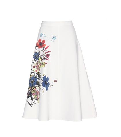 Erdem Maury Printed Crêpe Skirt