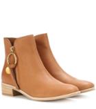 See By Chlo Louise Flat Leather Ankle Boots