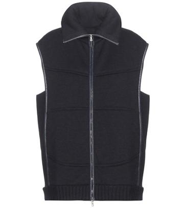 M. Patmos Leather Trimmed Wool Vest