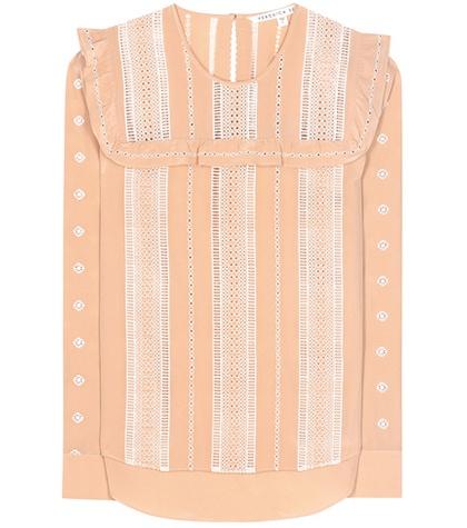 Veronica Beard Winona Embellished Silk Top