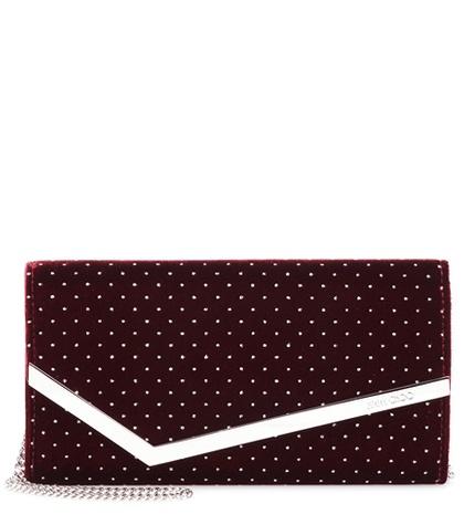 Jimmy Choo Emmie Glittered Velvet Clutch
