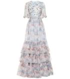 Costarellos Embellished Floral Organza Gown