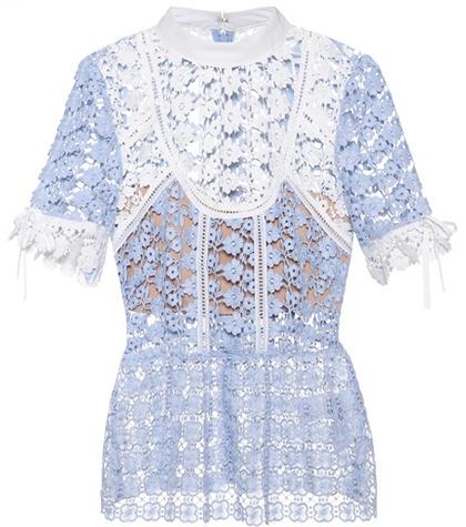 Prada Petal Panelled Lace Top