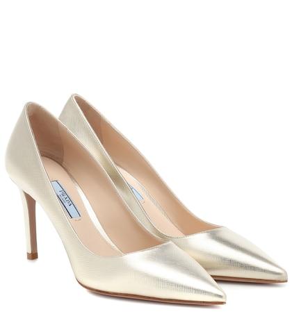 Prada Metallic Leather Pumps