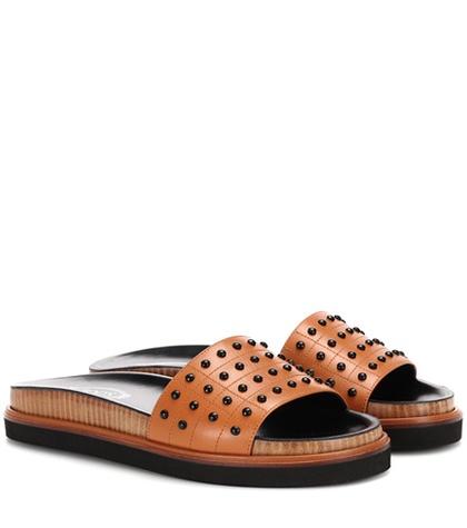 Tod's Studded Leather Slides