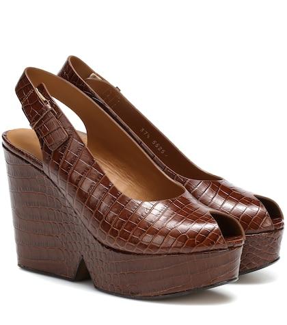 Balmain Always Leather Plateau Sandals