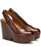 Balmain Always Leather Plateau Sandals