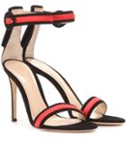 Gianvito Rossi Embroidered Suede Sandals
