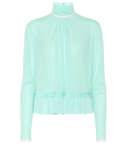 Miu Miu Ruffled Jersey Blouse
