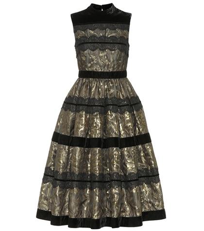 Tod's Striped Metallic Silk Dress