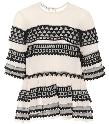 Philosophy Di Lorenzo Serafini Lace-trimmed Peplum Top